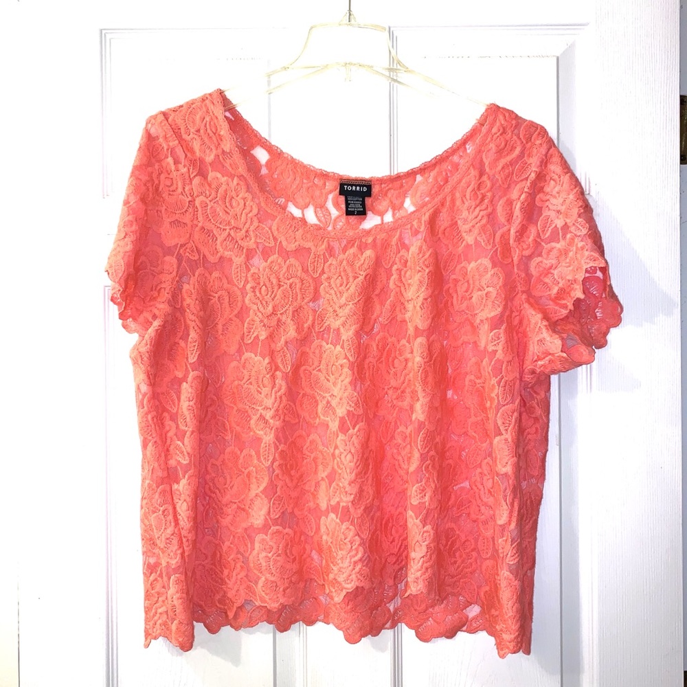 Torrid coral crop top